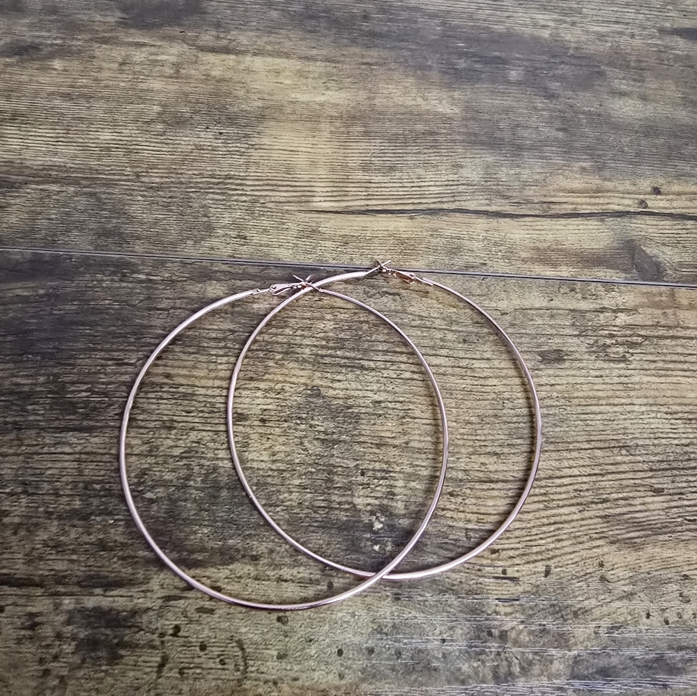 Elegant Rose Gold Large Hoop Earrings